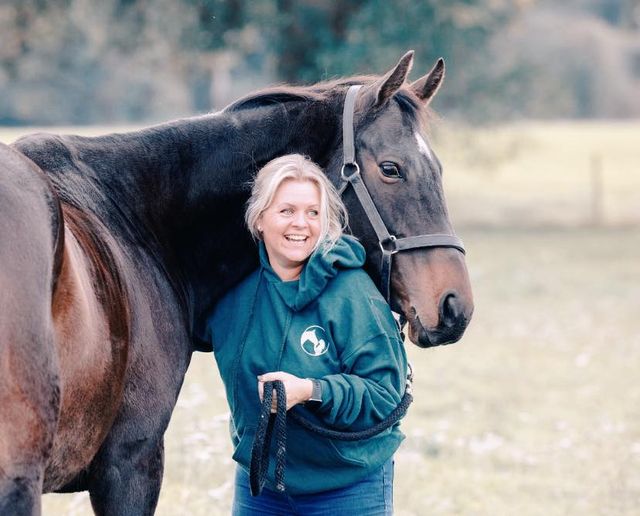 May be an image of 1 person, horse and pants